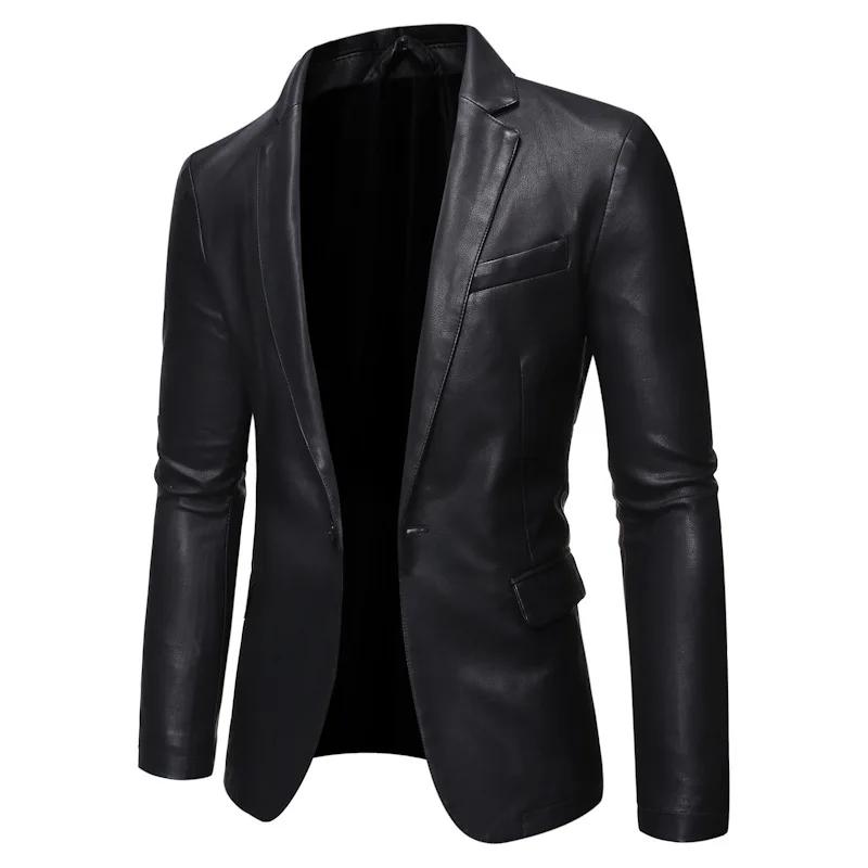 Veste en cuir élégante et décontractée pour homme