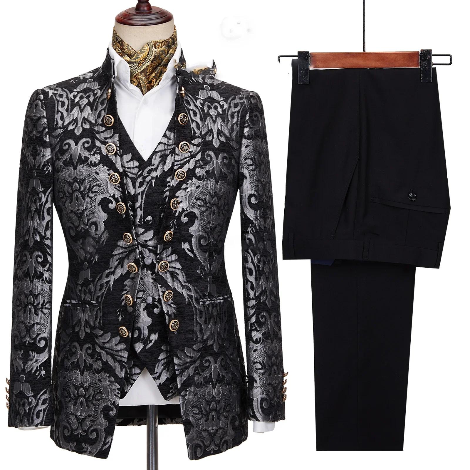 Costumes floraux dorés pour hommes