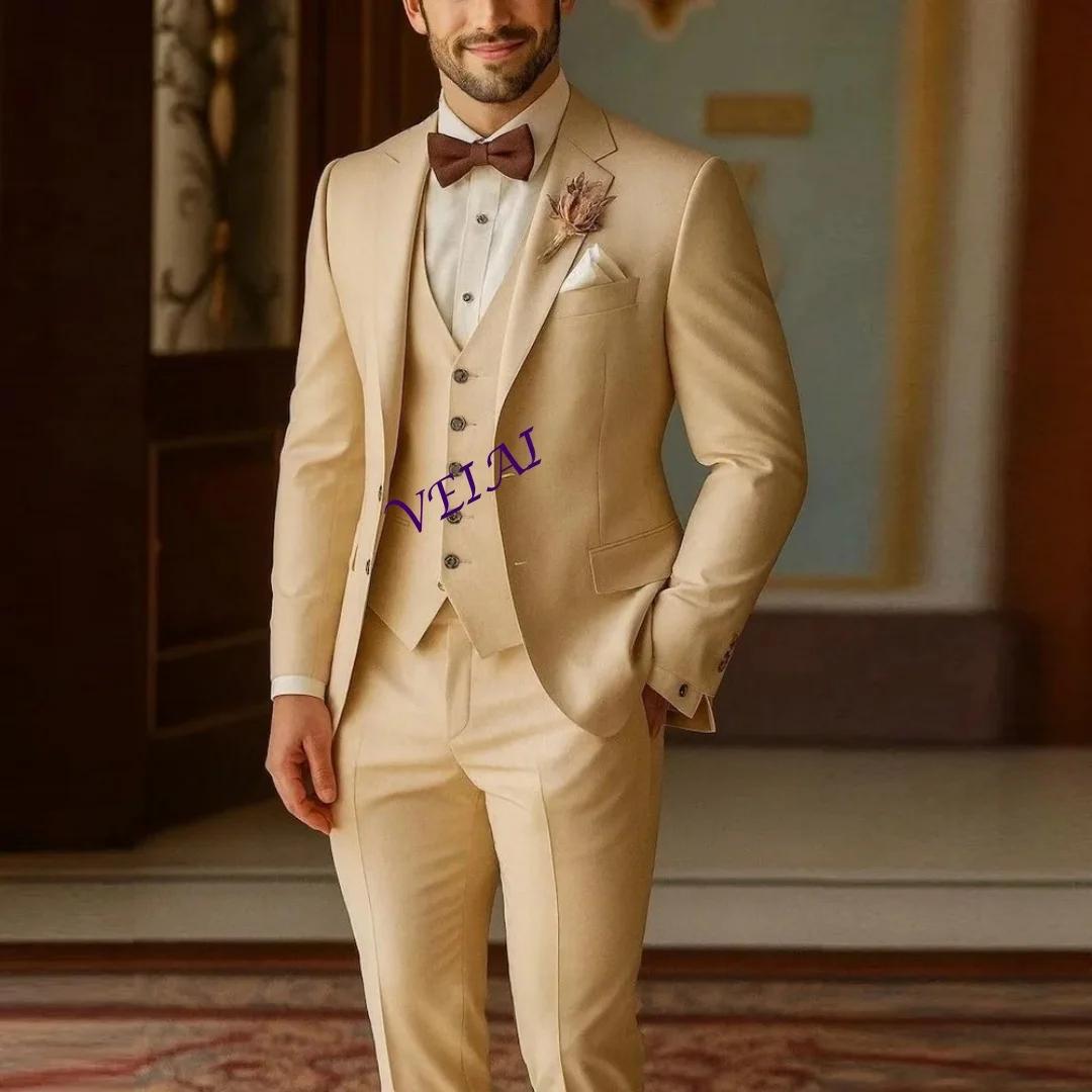 Costume Champagne personnalisé pour hommes