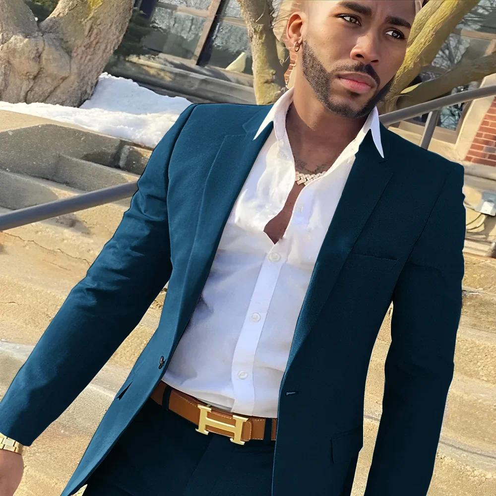 Blazer bleu marine imbibé pour hommes
