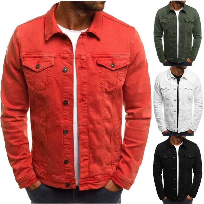 Veste en jean pour hommes M-4XL automne Vêtements Vestes de mode Solide document Business Casual Multi-poches Manches longues Top Streetwear