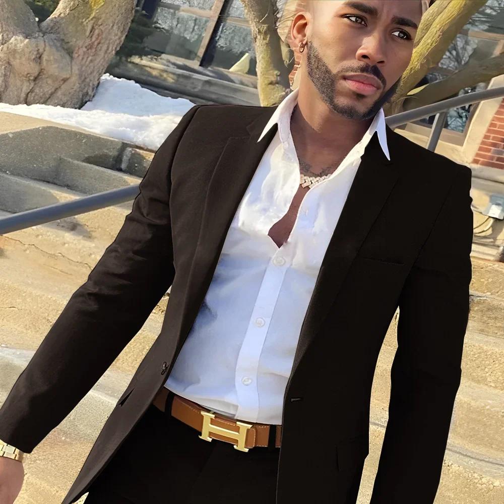 Blazer bleu marine imbibé pour hommes
