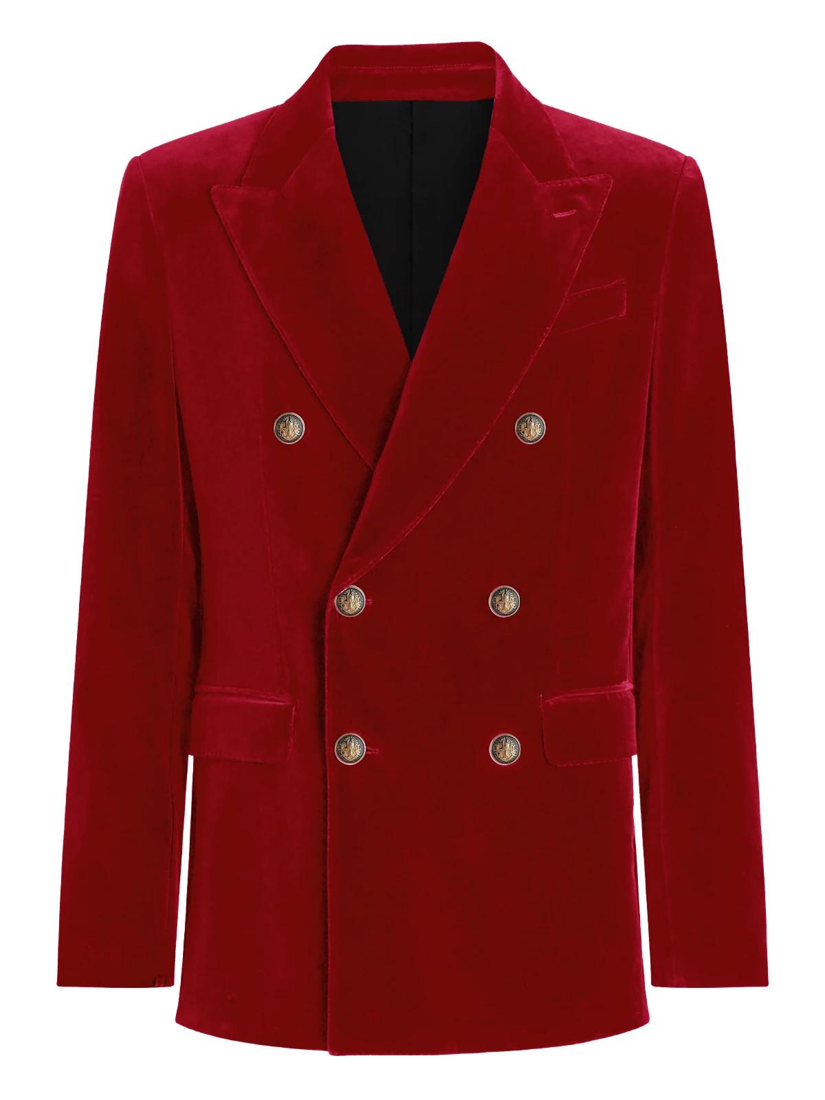 Blazer en velours bordeaux pour hommes