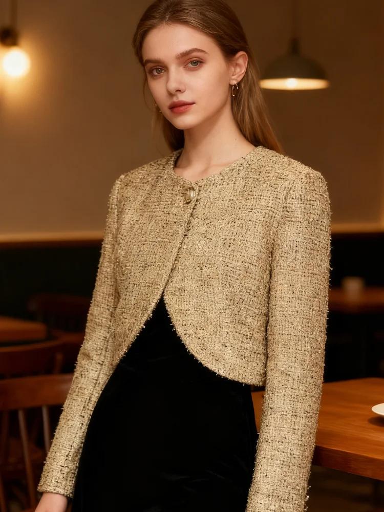Veste Chic en fil métallique de Style Tweed