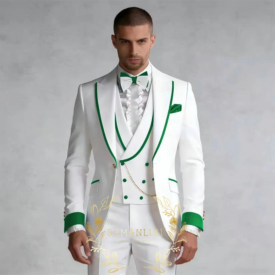 Costumes blancs sur mesure de luxe pour hommes