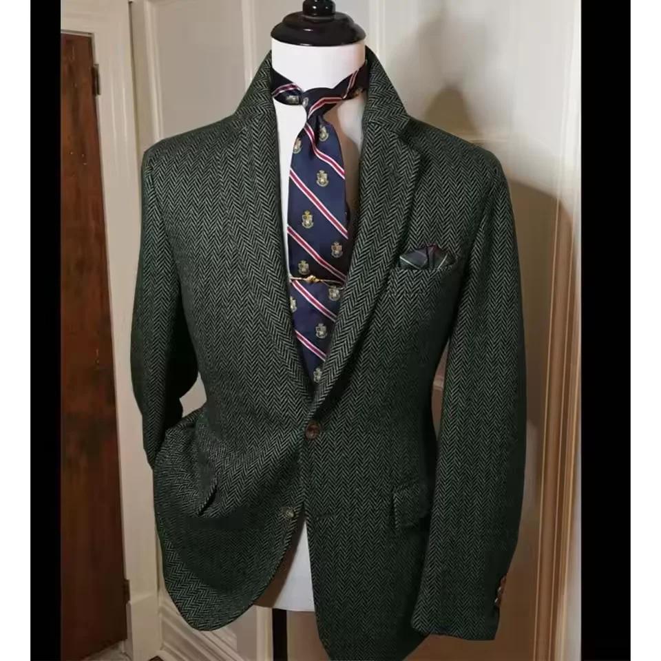 Blazer en tweed à chevrons pour homme