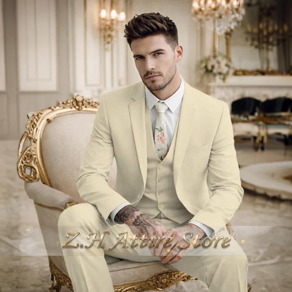 Costume 3 pièces vert sauge pour homme – Veste