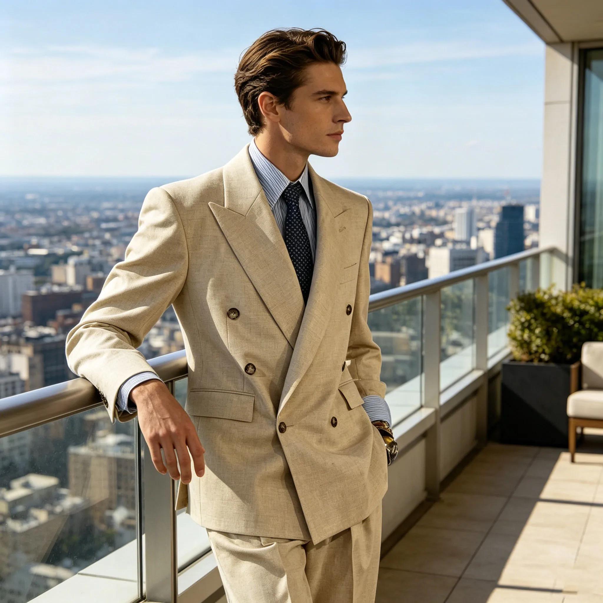 Ensemble de costume en lin pour homme