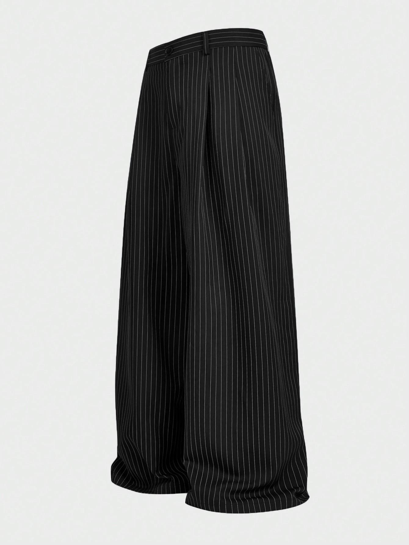 Pantalon de costume rayé décontracté pour hommes