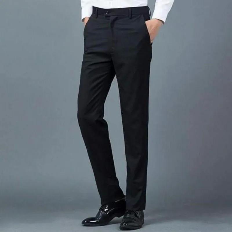 Pantalon de costume ajusté noir pour hommes