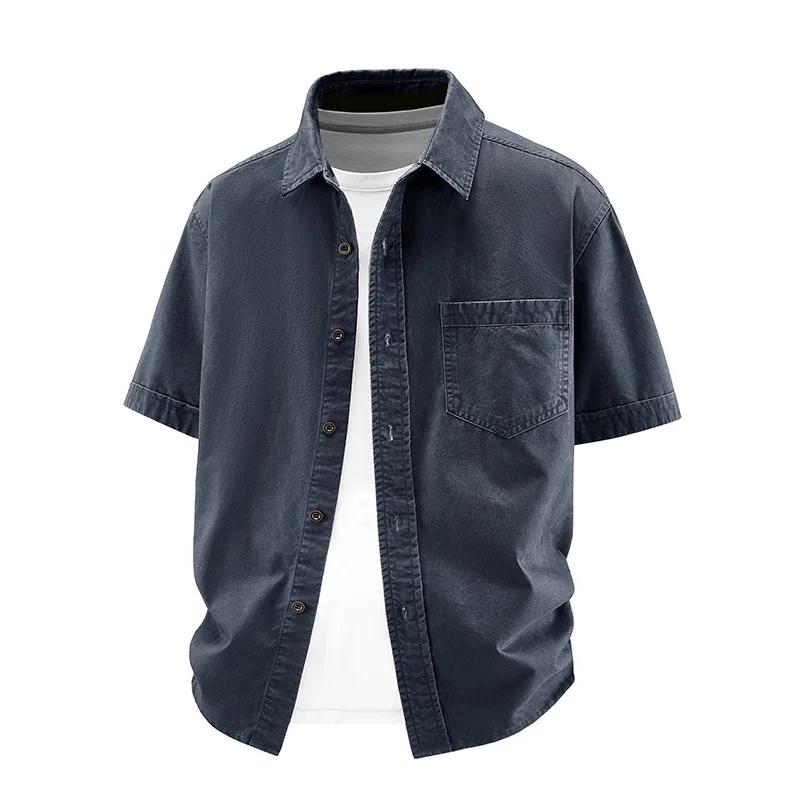 Chemise pour homme en coton lavé