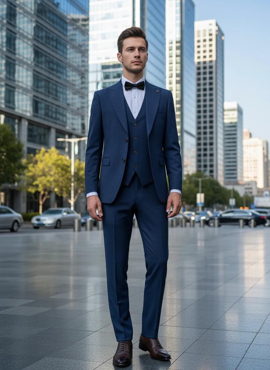 Costume homme 3 pièces bleu