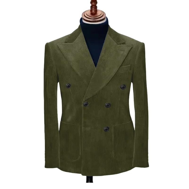 Costume Double boutonnage en velours côtelé pour hommes
