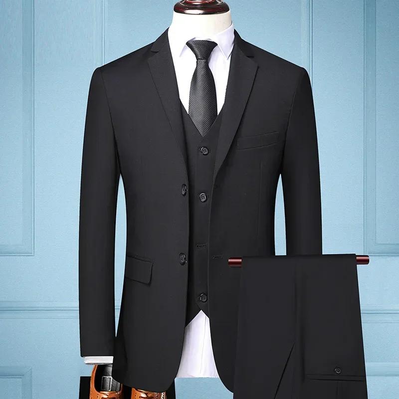 Le nouveau magasin offre des prix réduits décontracté formel affaires hommes à la mode Gentleman couleur unie toutes saisons costume ajusté