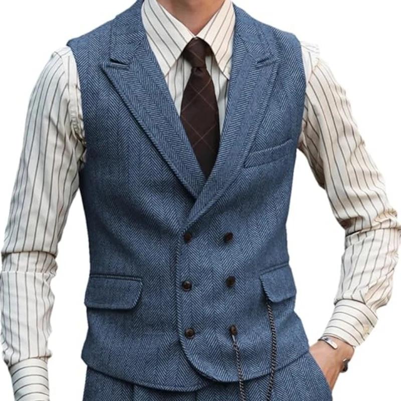 Gilet d'affaires en cuir suédé pour homme