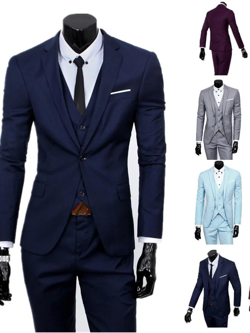 Slim Fit meilleur homme costume hommes d'affaires décontracté sur mesure veste et pantalon Ensemble à la mode Style urbain fermeture à bouton unique
