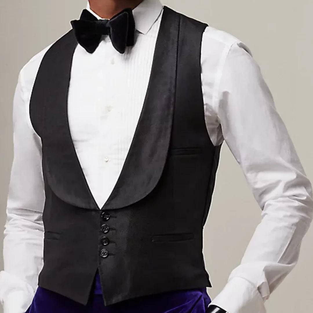 Gilet blanc avec revers pour hommes