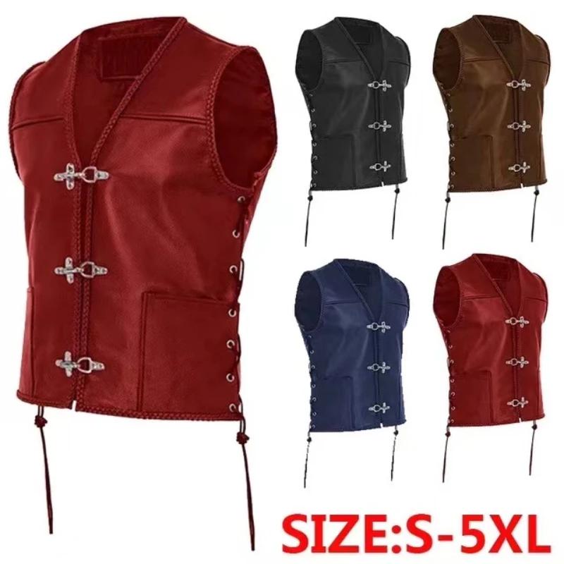 Gilet en cuir Vintage pour hommes