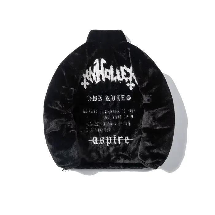 Manteau chaud brodé lettre Smile pour homme, veste d'hiver, hip hop américain, mode décontractée, ad