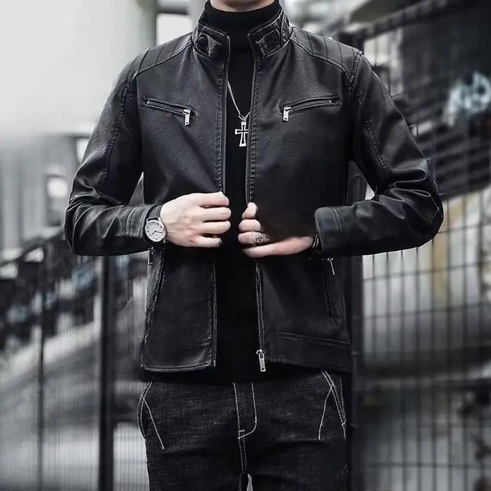 Nouvelle veste en cuir pour homme 2026 – Veste de moto fine et élégante pour le printemps et l'autom