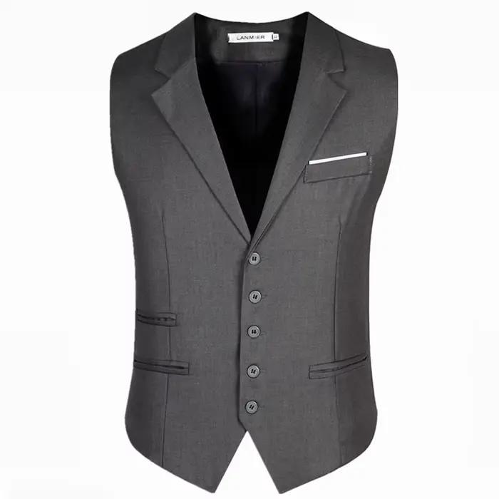 Robe gilets pour hommes coupe ajustée hommes costume Gilet Homme Gilet Homme décontracté sans manche
