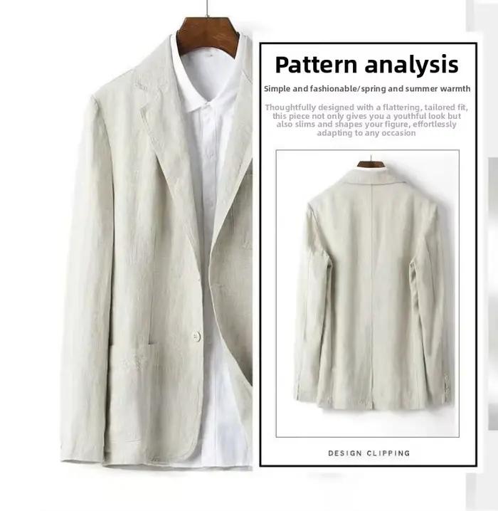 Blazer en lin anti-UV confortable pour homme style business décontracté sensation de fraîcheur glacée toutes saisons voyage occasions spéciales