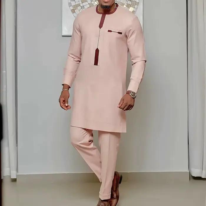 Costumes Kaunda de mariage blancs pour hommes