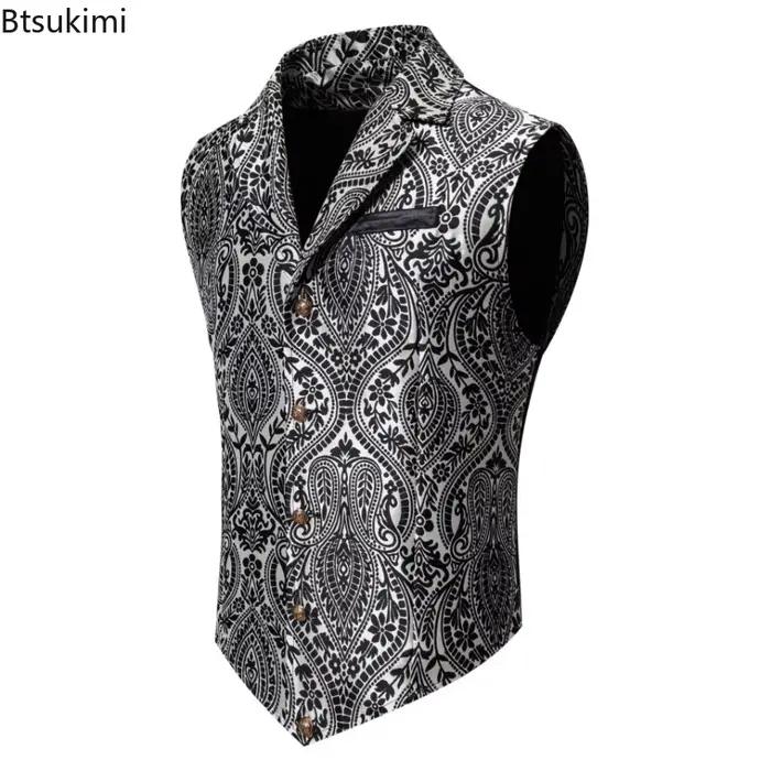 Gilet Rétro Steampunk Jacquard pour Hommes Style Décontracté et Élégant Occasions Spéciales Soirées Fêtes Performances Masculines