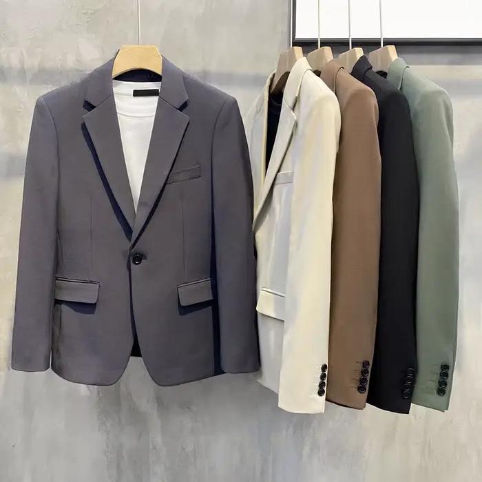 Veste de costume décontractée tombante pour hommes au printemps et en automne