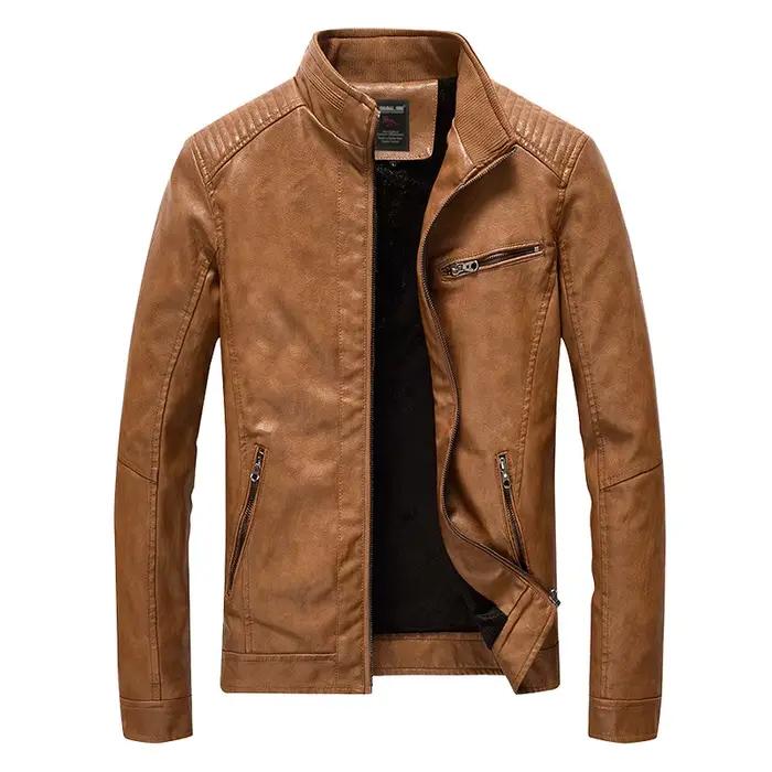 Blouson en cuir PU pour homme 2026