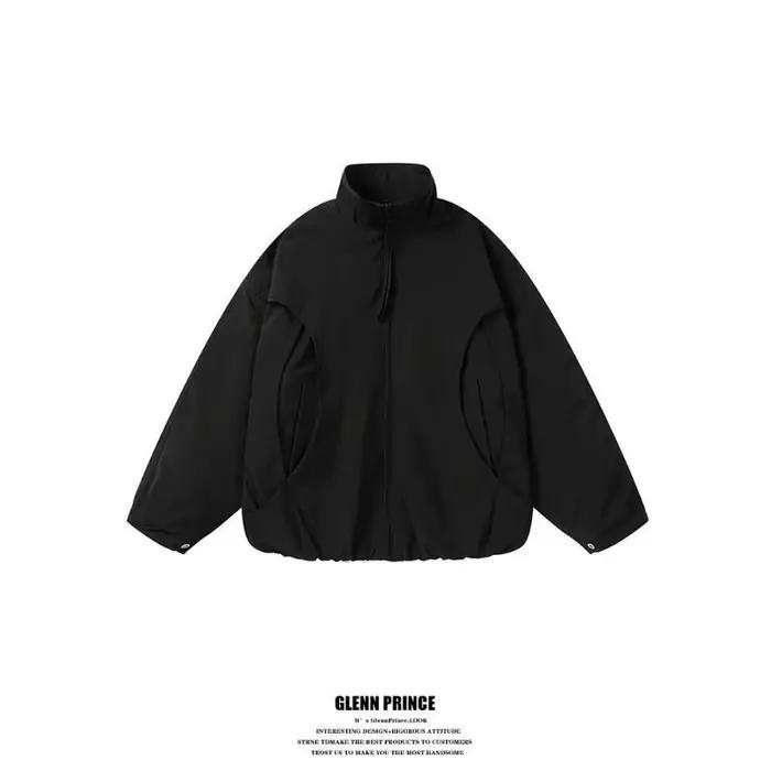 Blouson aviateur rétro déstructuré à manches chauve-souris et col montant pour homme