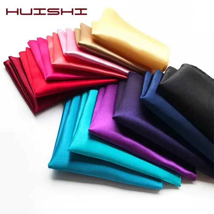 HUISHI solide mouchoir Vintage mode fête poche Hanky pour costume hommes