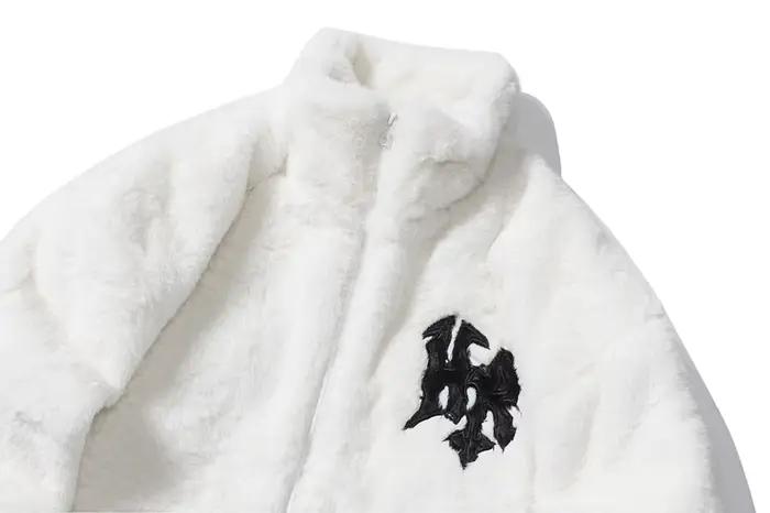 Manteau chaud brodé lettre Smile pour homme