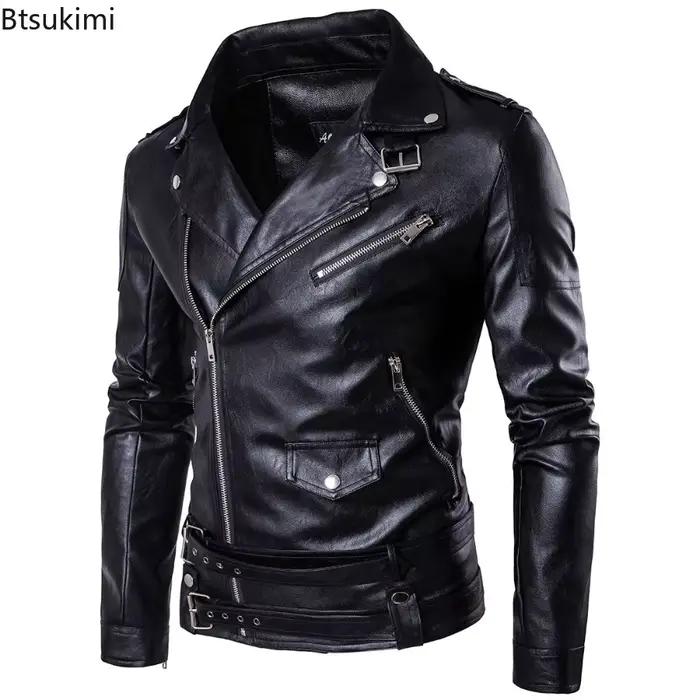 Veste de moto en faux cuir style punk et streetwear pour homme occassions spéciales et sorties nocturnes