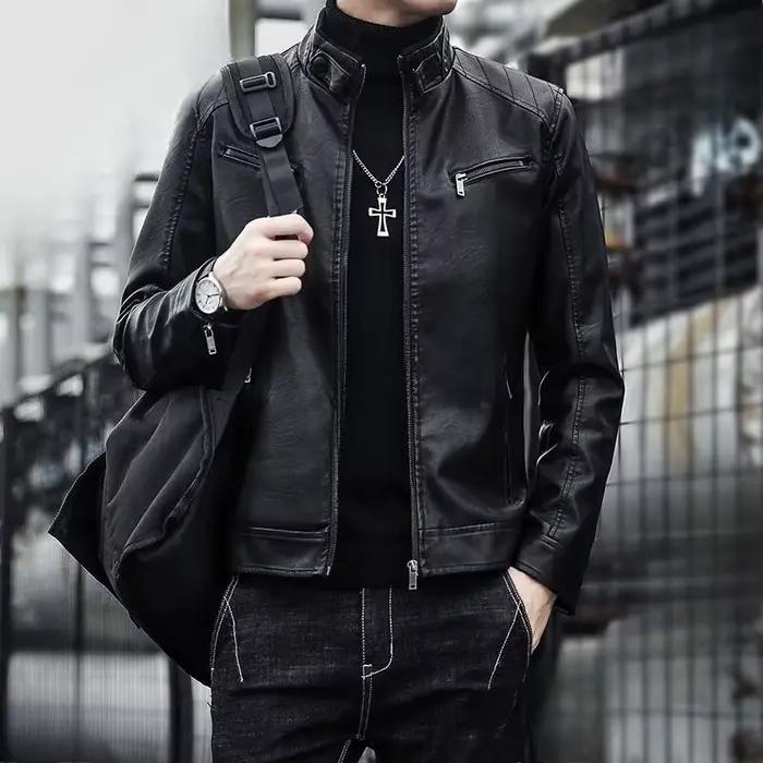 Nouvelle veste en cuir pour homme 2026