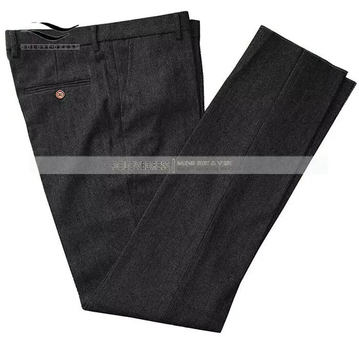 Pantalon en tweed de laine trempé pour homme