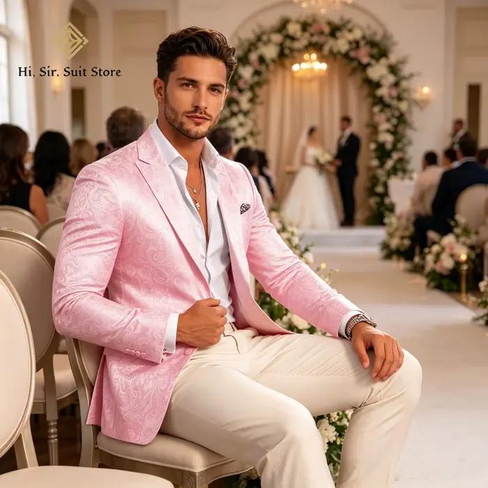 Veste de costume de smoking florale pour homme, blazer imprimé tendance coupe ajustée pour bal de promo, mariage, dîner, soirée, ou comme manteau d'extérieur