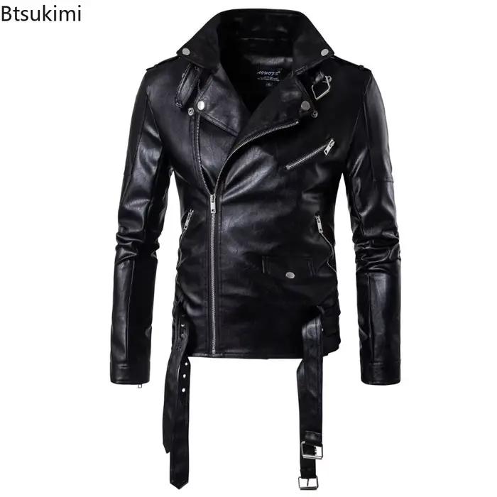 Veste de moto en faux cuir style punk et streetwear pour homme occassions spéciales et sorties nocturnes
