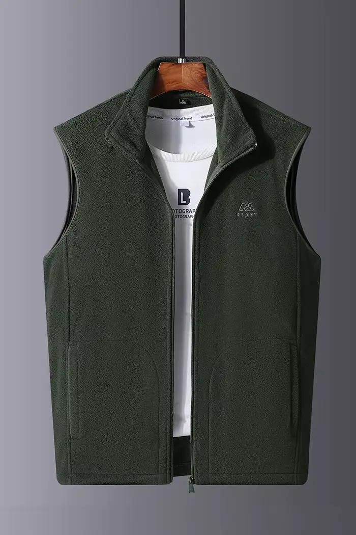 Gilet en Faux Daim Élégant et Polyvalent pour Hommes Occasions Automne Hiver Mode Décontractée Shopping
