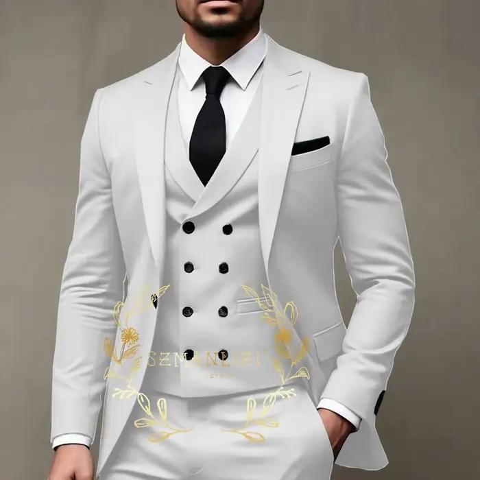 Costumes pour hommes vert clair 3 pièces marié coupe ajustée mariage bal fête smoking événements formels