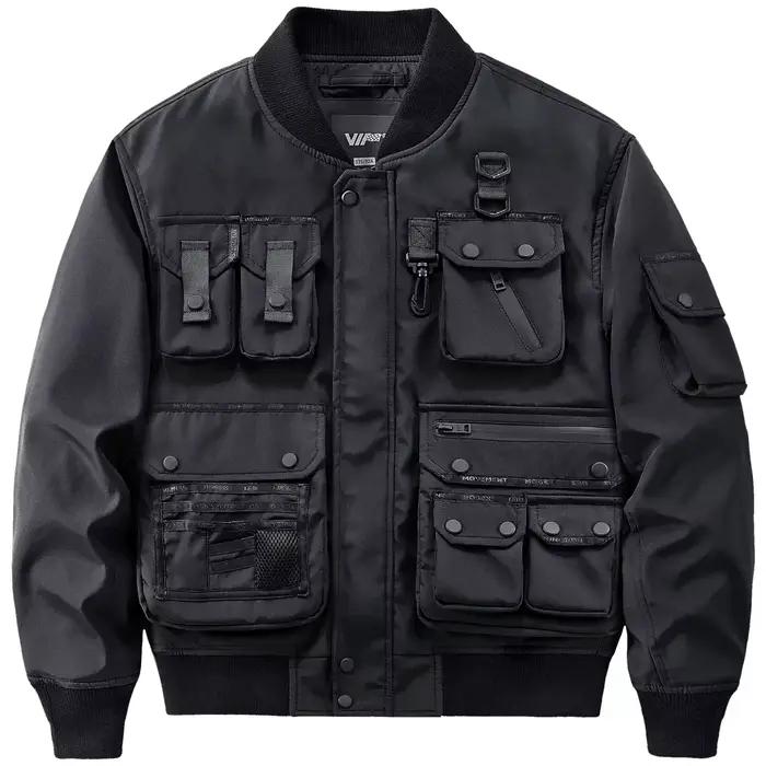 BlackDulBomber-Veste Multipoches Fonctionnelle pour Homme