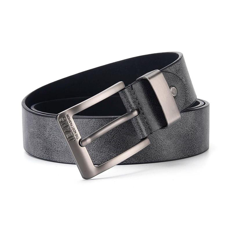 Ceinture en cuir PU pour hommes, de haute qualité, avec boucle ardillon en métal, pour loisirs et af