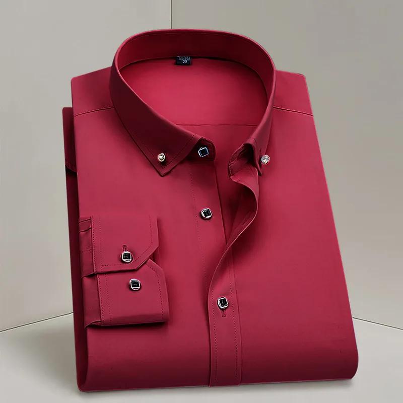 Offre spéciale hommes d'affaires robe chemise formelle mode mince classique basique diamant bouton à