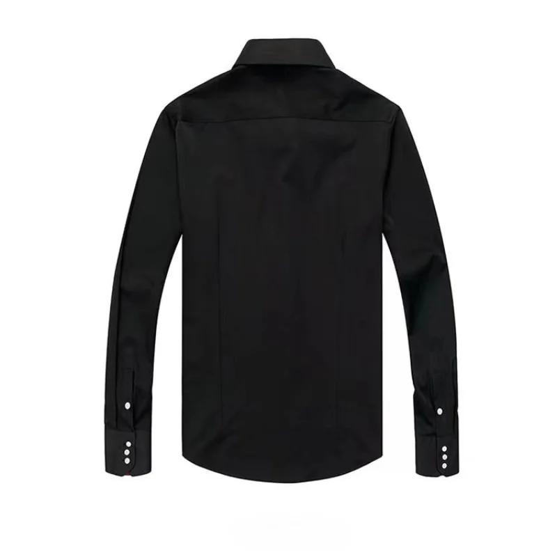 Chemise habillée pour hommes col boutonné formel affaires à manches longues décontracté mode coréenn