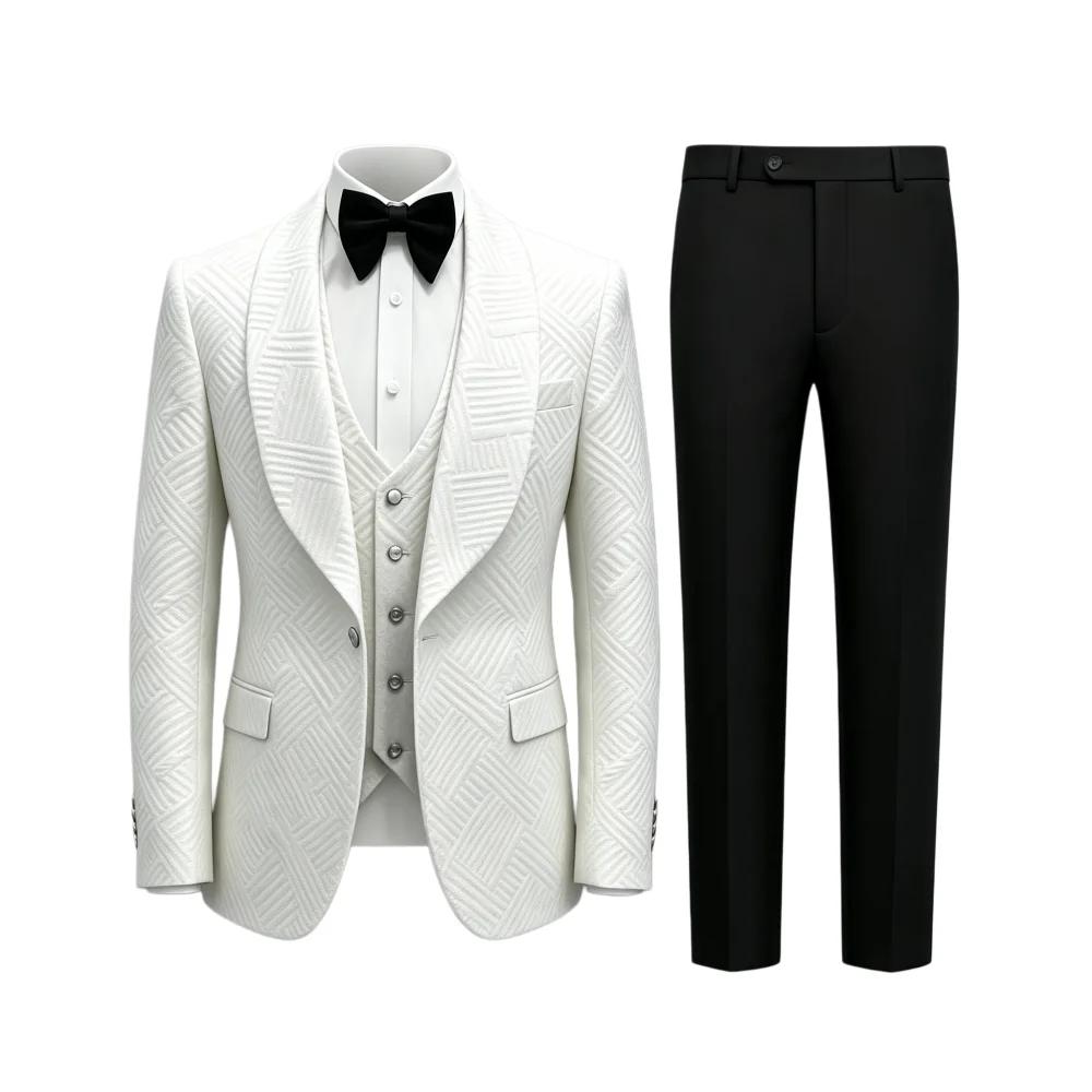 EXPÉDITION IMMÉDIATE - Costume de marié 4 pièces pour mariage, dîner de fiançailles, veste, gilet, p