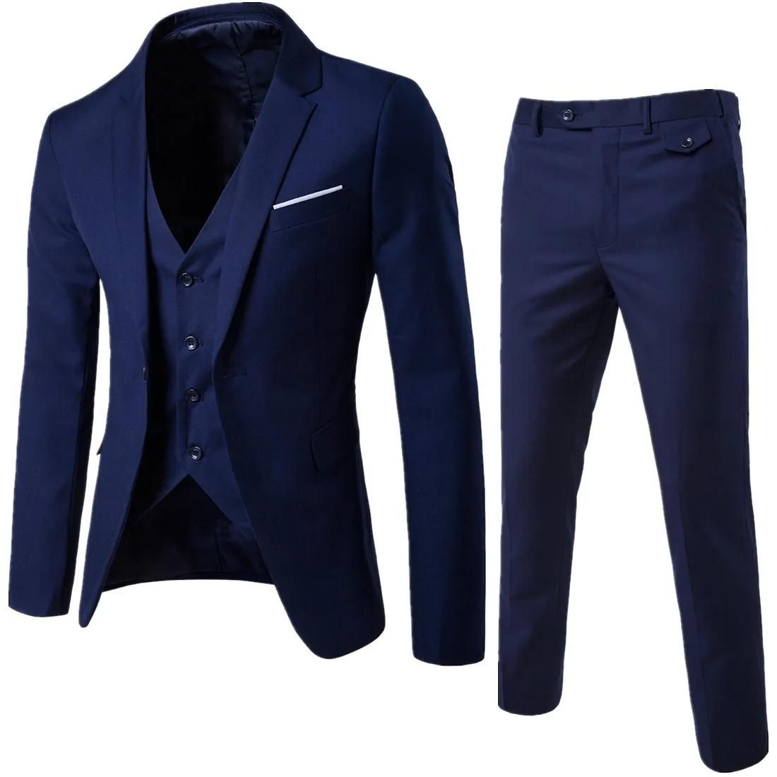 Costume de mariage deux pièces pour homme, coupe ajustée, décontracté, pour le marié, le témoin et l
