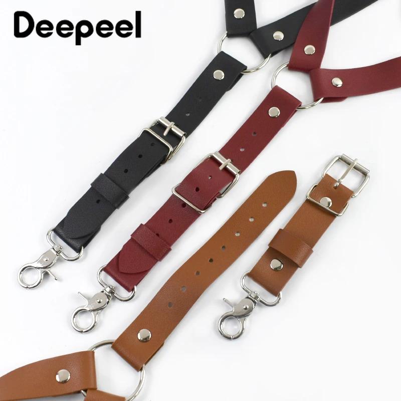 Deepeel – bretelles en cuir pour hommes, 2.5cm de large, 2 crochets à Clip, sangle réglable, harnais
