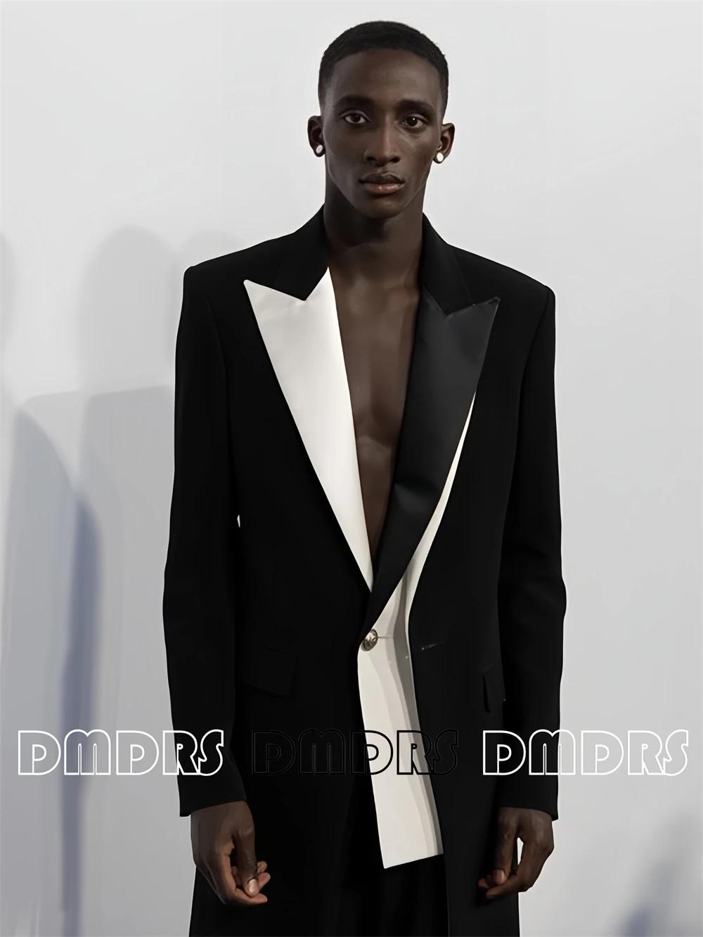 Veste de costume sur mesure noir blanc pour hommes, veste coupe sur mesure de concours, costume pour