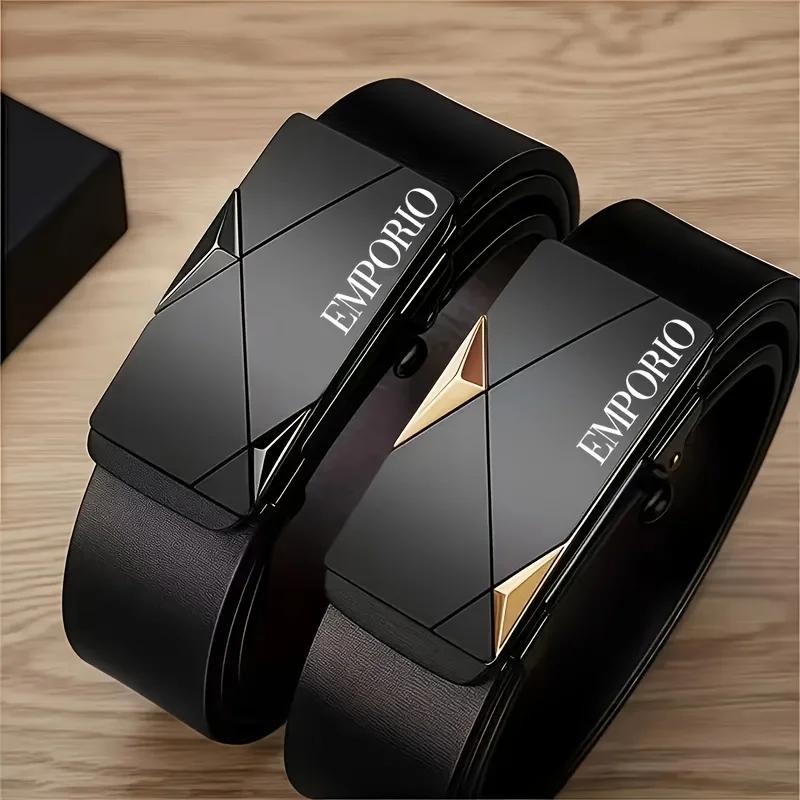 Ceinture élégante en cuir PU pour hommes – Ceintures à la mode pour la vie quotidienne, les loisirs,