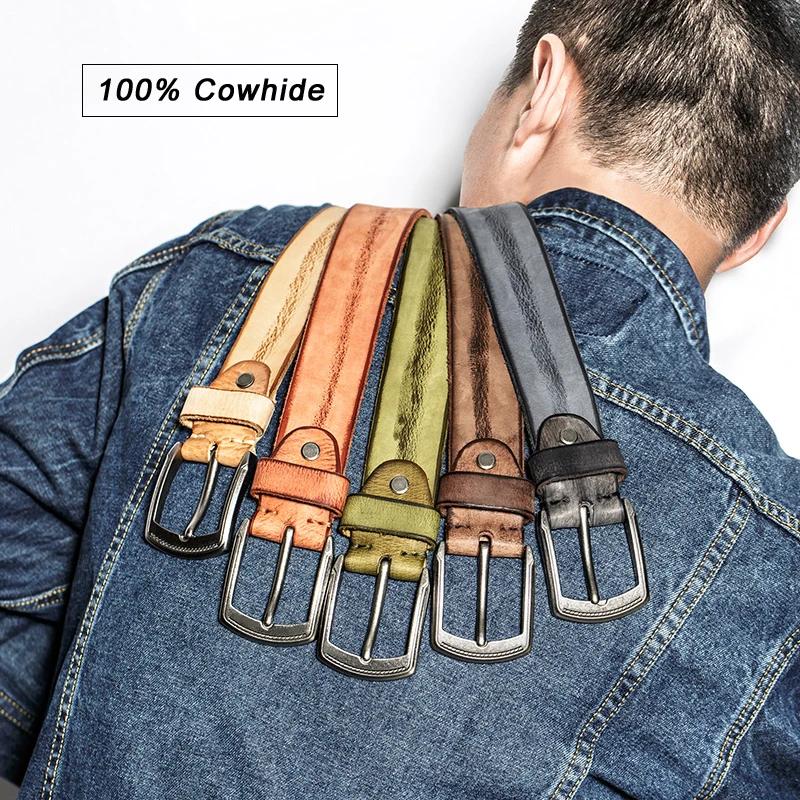MEDYLA hommes ceinture alliage boucle ardillon avancé ceintures en cuir jean décontracté Original pe